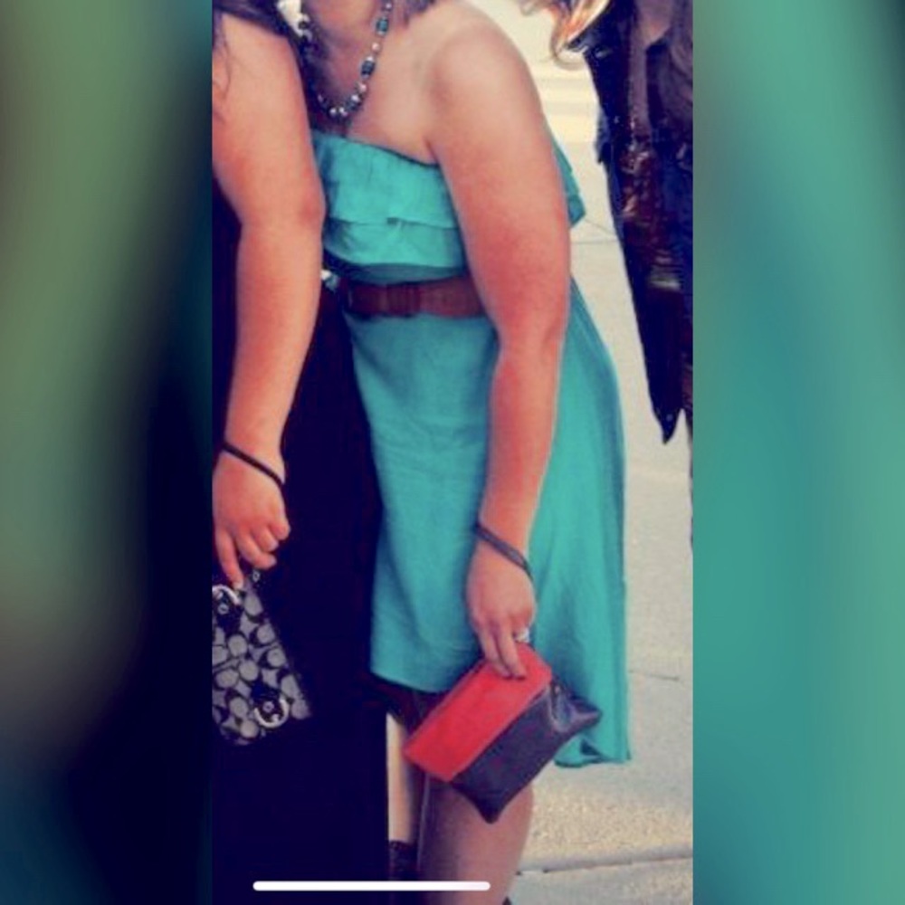 High low Mexico inspired strapless dress